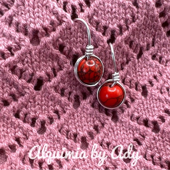 Alquimia by Ady Red and Silver Earrings - Picture 1 of 2